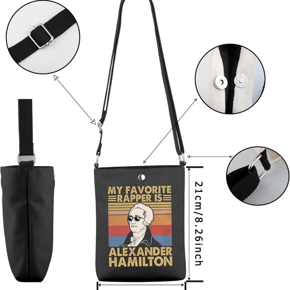 Lightweight Canvas Musical Crossbody Bag - Ideal for Daily Essentials and Gifts - Picture 2 of 6